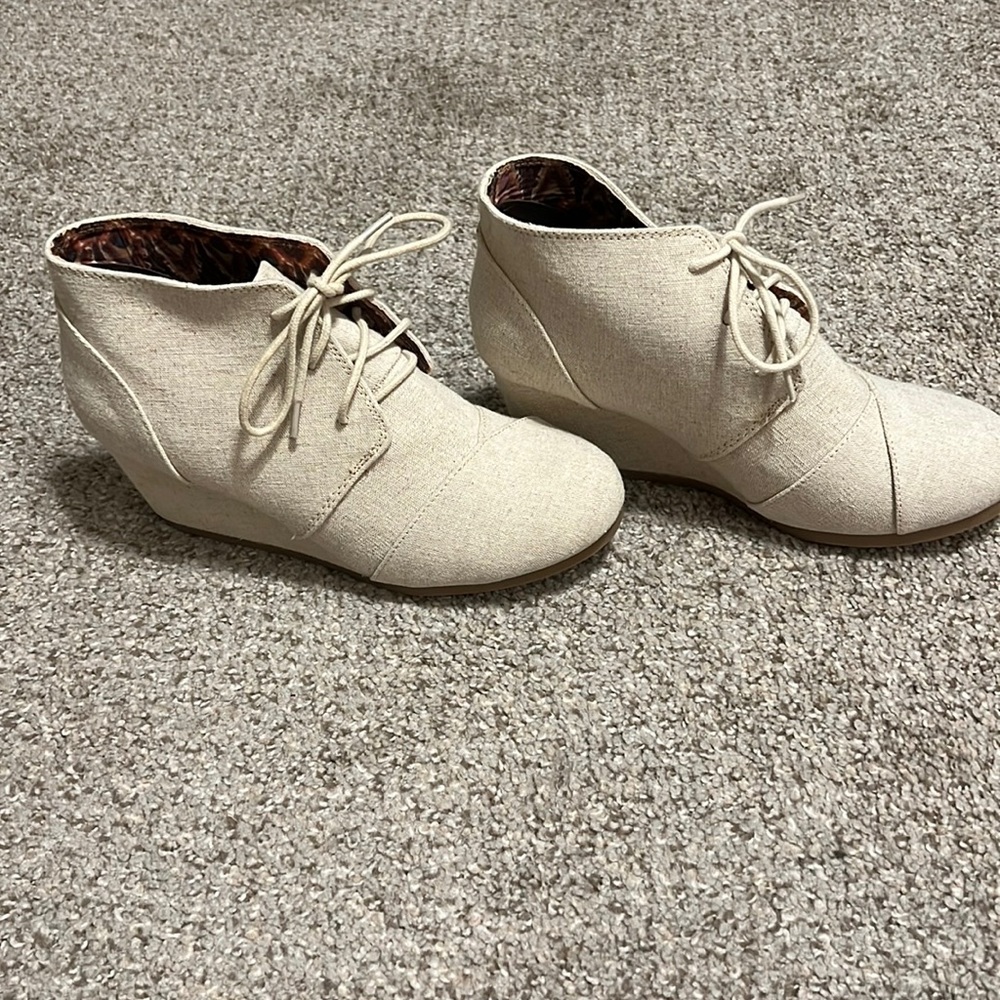 Cream colored booties